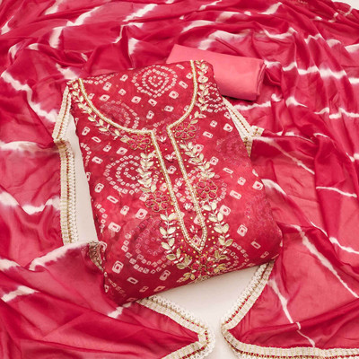 Peachmode Chanderi Printed Salwar Suit Material
