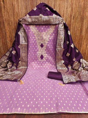 Saubhagyavati Pure Silk Printed Salwar Suit Material