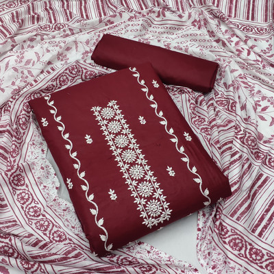 A To Z Cart Pure Cotton Embroidered Salwar Suit Material