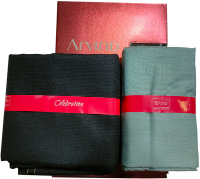 Arvind Cotton Blend Solid Shirt & Trouser Fabric