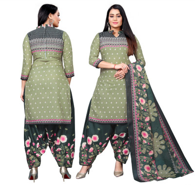 Wow Ethnic Cotton Blend Floral Print, Printed Salwar Suit Material