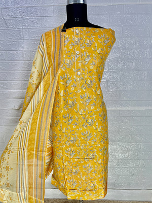 Nagi Textile Cotton Linen Printed Kurta & Palazzo Material