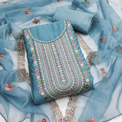 Peachmode Cotton Silk Embroidered Salwar Suit Material