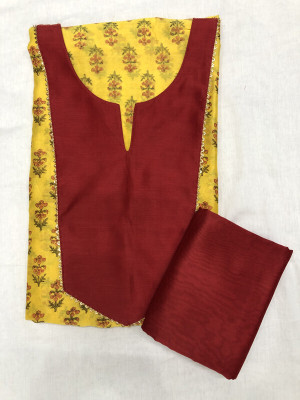PALASH Cotton Silk Floral Print Multipurpose Running Fabric