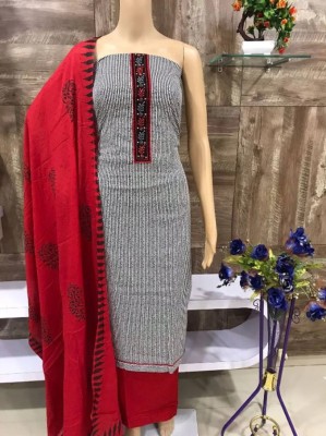 Meghdoot Textiles Pure Cotton Embroidered, Geometric Print Salwar Suit Material