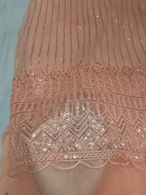 Divine Trends Net/Lace Embroidered Multipurpose Running Fabric