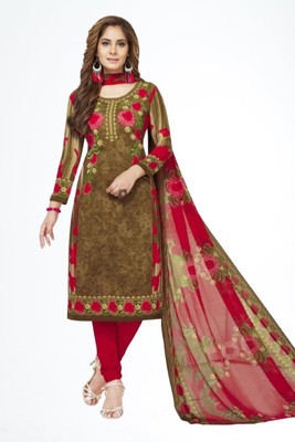 VERCO Crepe Printed Kurta & Patiyala Material