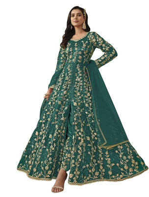 IYALAFAB Net/Lace Embroidered Salwar Suit Material