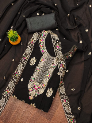HMP Fashion Georgette Embroidered Salwar Suit Material