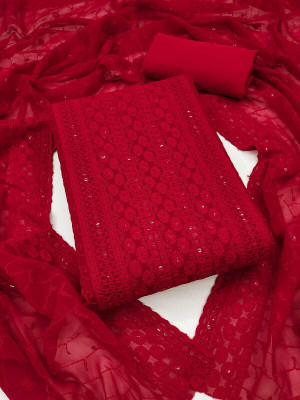 NEWHLSILKMILLS Pure Cotton Embroidered Salwar Suit Material