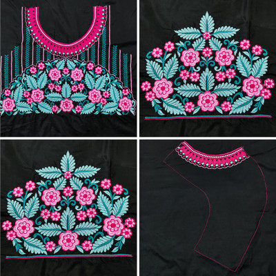 RAJVILASH Cotton Silk Embroidered Blouse Material