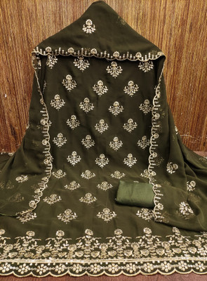 M FASHION Georgette Embroidered Salwar Suit Material