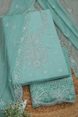 soch Organza Embroidered Salwar Suit Material