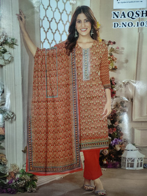 RV LIFESTYLE Wool Graphic Print Salwar Suit Material