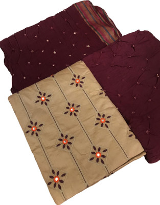 Drashti Creation Cotton Blend Embroidered Salwar Suit Material