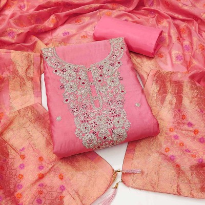 Peachmode Cotton Silk Embroidered Salwar Suit Material