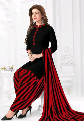 sarvagny clothing Crepe Floral Print Salwar Suit Material