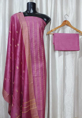 Aamir Fashion Textile Tussar Silk Dyed, Self Design Salwar Suit Material