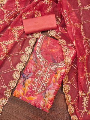 Blissta Organza Printed Salwar Suit Material