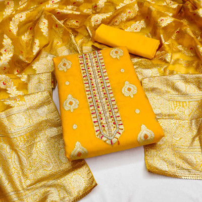Peachmode Organza Self Design Salwar Suit Material