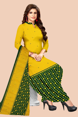 AYKA CLOTHINGS Crepe Floral Print Kurta & Patiyala Material