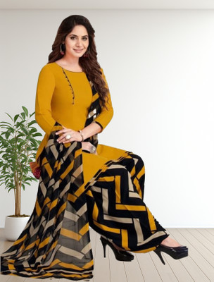 ASHVAMEGH Crepe Solid, Floral Print, Printed, Geometric Print Salwar Suit Material