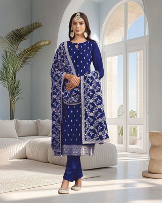 Dealbazaars Corporation Georgette Embroidered Salwar Suit Material