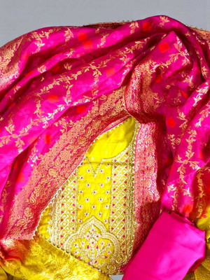 Hiti Creations Chanderi Embroidered Salwar Suit Material
