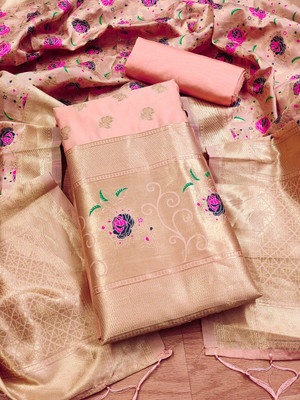 PandadiSaree Cotton Silk Embellished Salwar Suit Material