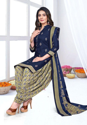 HouseOfCommon Crepe Printed Kurta & Patiyala Material