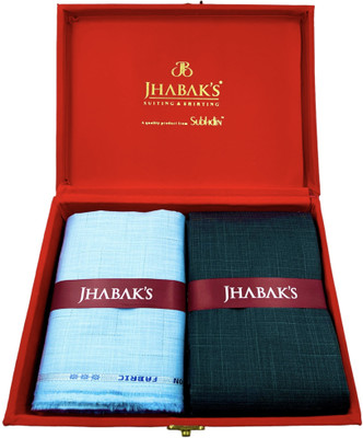 JHABAK'S Pure Cotton Solid, Self Design Shirt & Trouser Fabric
