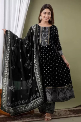 Asbp Garments I Viscose Rayon Printed Gown/Anarkali Kurta & Bottom Material