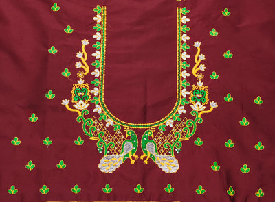 Spensen Enterprise Art Silk Embroidered Blouse Material