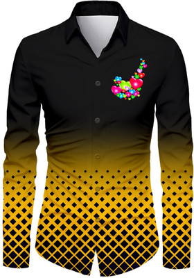 JRKENTERPRISE Men Printed Casual Yellow Shirt