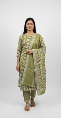 Chingaari Cotton Blend Floral Print Kurta Fabric