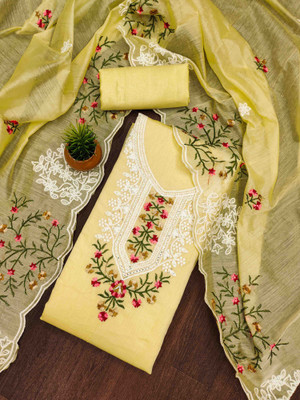 Kimisha Cotton Blend Embroidered Salwar Suit Material