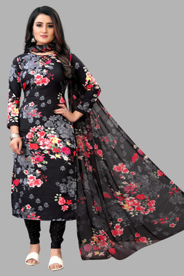 Dutt Textiles Crepe Floral Print Salwar Suit Material