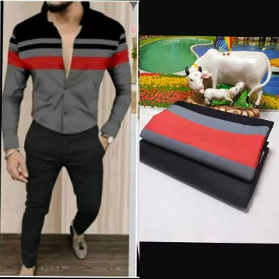 nilkanth Polycotton Striped Shirt & Trouser Fabric