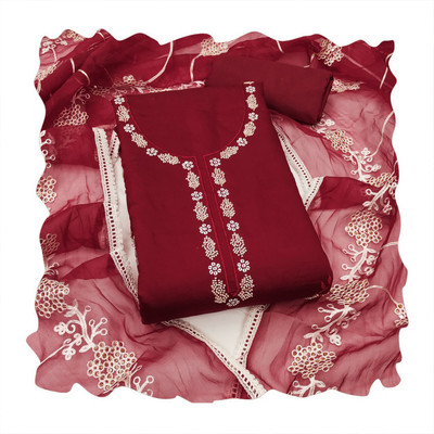 NEGRONI Cotton Silk Embroidered Salwar Suit Material