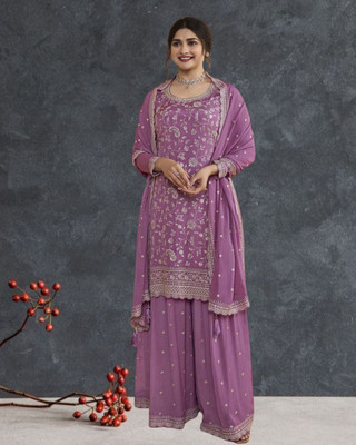 Dealbazaars Corporation Georgette Embroidered Kurta & Sharara Fabric