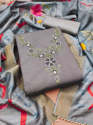 PANZORA Art Silk Embroidered Salwar Suit Material
