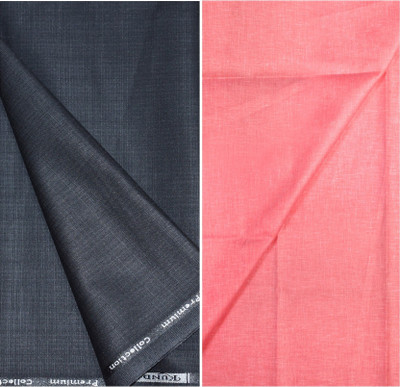KUNDAN SULZ GWALIOR Cotton Blend Self Design Shirt & Trouser Fabric