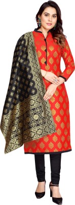magicthreads Cotton Silk Floral Print, Self Design Salwar Suit Material