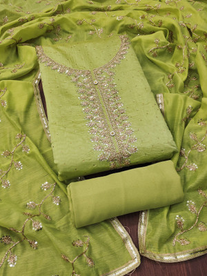 HouseOfCommon Chanderi Embroidered Salwar Suit Material