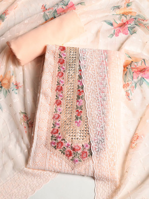 Meena Bazaar Georgette Embroidered Salwar Suit Material
