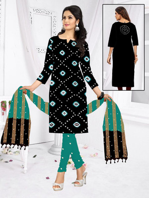 RISHITTRENDS Viscose Rayon Printed Salwar Suit Material