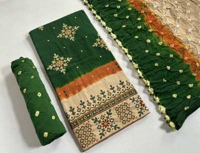 Drashti Creation Cotton Blend Embellished Salwar Suit Material