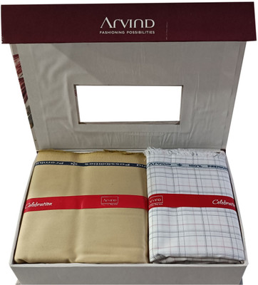 Arvind Cotton Blend Checkered Shirt & Trouser Fabric