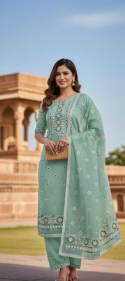 Chingaari Organza Embroidered Kurta Fabric