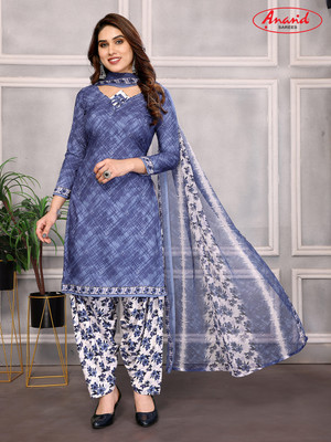 ANAND Crepe Floral Print Salwar Suit Material